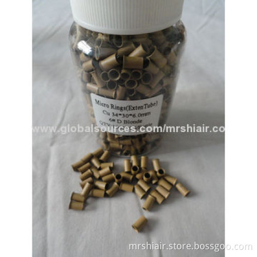 Black brown blonde copper big edge extension tube micro ring beads links, for loop hair extension